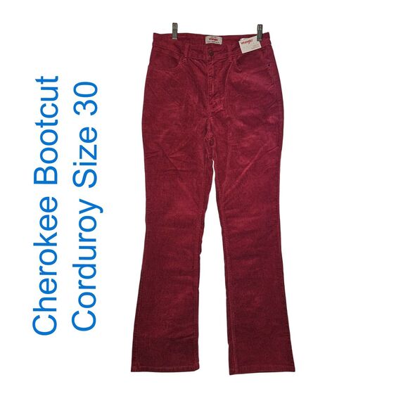 WRANGLER Corduroy Bootcut Jeans Burgundy Size 30/32 NWT - Picture 1 of 4